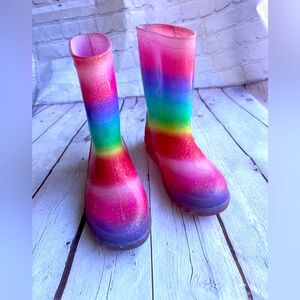 Girls’ Rainbow Light-Up Rain Boots, Size 4